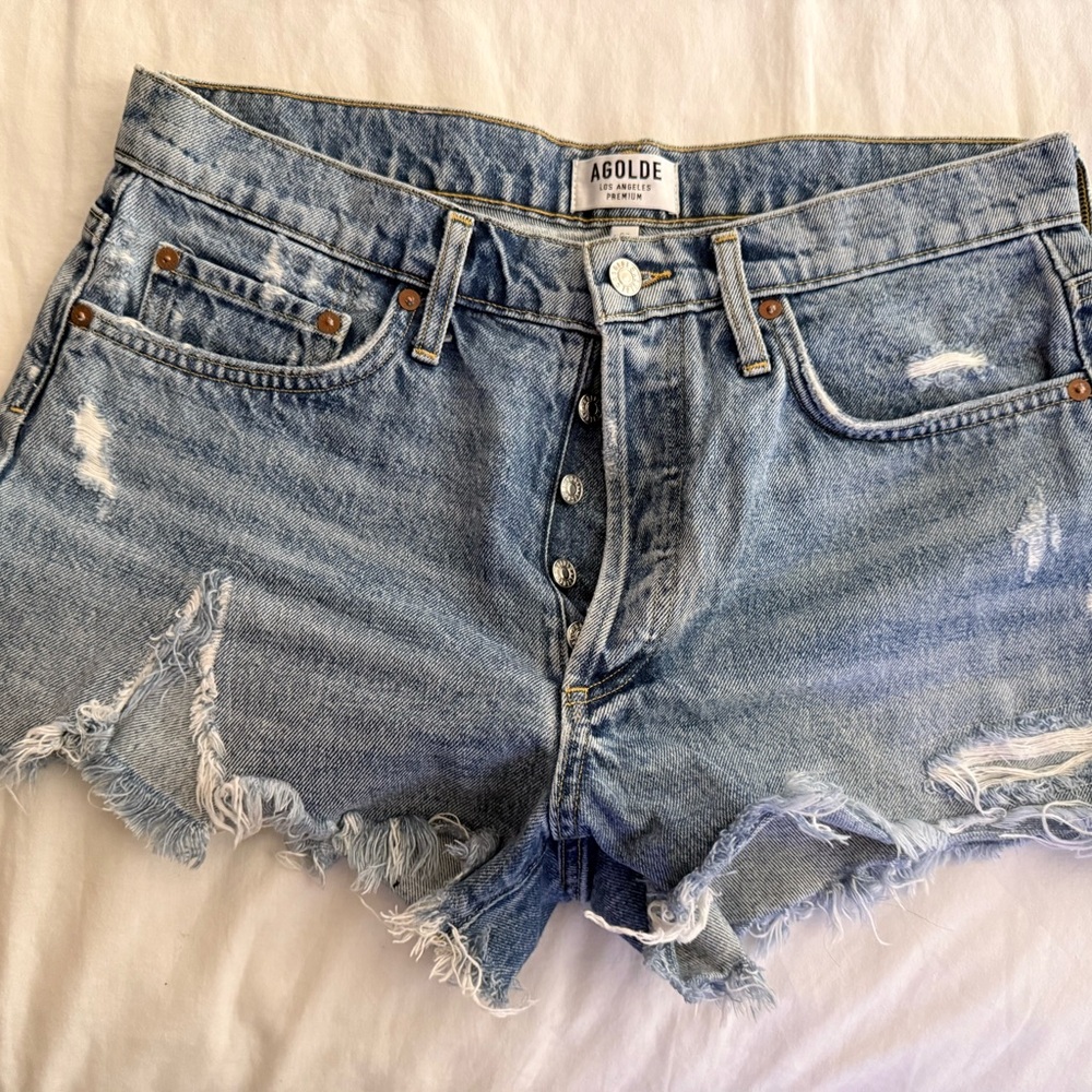 AGOLDE Women's Blue Denim Shorts